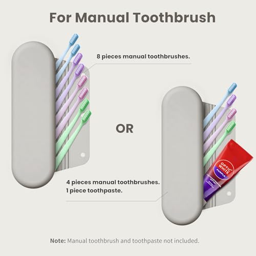 Silicone Electric Toothbrush Travel Case, Manual Toothbrush Travel Cover for Men and Women,Toothbrush Holder for Travel,Gym and More, Fits Most Manual and Electric Toothbrushes - Stone - color: Stone