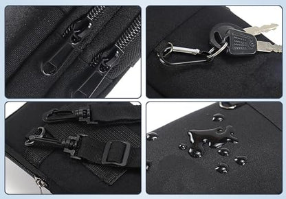 Travel Cell Phone Pouch Belt Pouch, Phone Holster Crossbody Bag with Shoulder Strap for iPhone Case Holder for Hand with Neck Lanyard Smartphone Walking Passport Wallet | with Shoulder Strap - color: Double dark grey