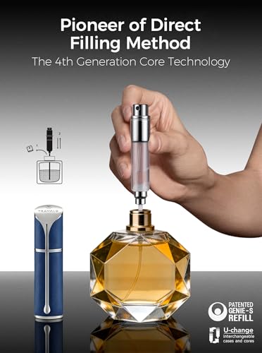 Travalo AQUA Refillable Perfume Atomizer, 5ml Travel Perfume Bottle with Easy Bottom Refill, Leak-Proof Mini Cologne Sprayer, TSA-Approved Pocket Fragrance Spray for Women & Men, 1 Piece (Blue) - color: BLUE