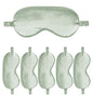6PACK Silk Sleep Mask Satin Eye Masks Blackout Silky Eyeshade Cover Soft Blindfold Eyeshades for Women Sleeping Travel Gift - color: Sage