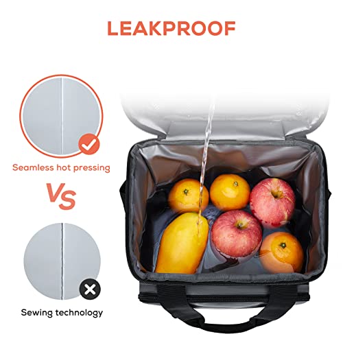 TOURIT Large Lunch Bag 14L Insulated Lunch Box Lunch Cooler for Men Women Work, Black - color: A-Dark Gray