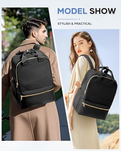 wepadre Small Travel Backpack Carry on Flight Approved Personal Item Travel Bag Carry on Backpack for Women Work Laptop Backpack for Traveling Carry on Luggage Mochila De Viaje - color: Black & Gold