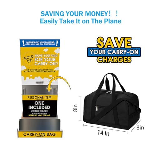 Apenze Small Gym Bag 14 inch lightweight Carry On Mini Duffel Bag for Travel Sport - Black - color: Black