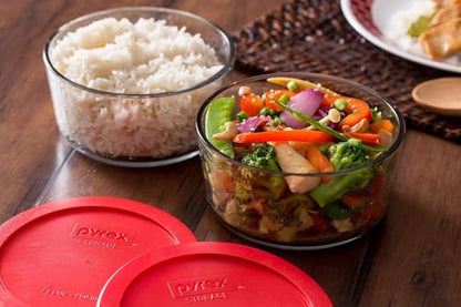 Pyrex Simply Store (8-Pack) Glass Food Storage Containers Set, (1, 2, 4 & 7 Cup) Meal Prep Containers With Plastic BPA-Free Lids, Dishwasher & Microwave Safe - size: 8 Pack (Medium)