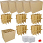 5 Sets Moving Boxes with Divider Kits,16 x 12 x 13 Inch Glassware Dish Packing Box Kitchen Moving Box Corrugate Dividers with 120 Pcs Foam Pouches,2 Pcs tape rolls with dispenser(Two Layer) - style: 5 Sets-two layer-16x12x13in