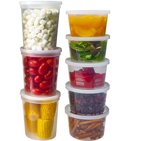 DuraHome Deli Containers with Lids for Food Storage Leakproof - 46 Sets BPA-Free Plastic Microwaveable Clear Food Storage Container Premium Quality, Freezer & Dishwasher Safe (Mixed - 16oz & 32oz.) - size: 16 oz. & 32 oz. (46 Sets)