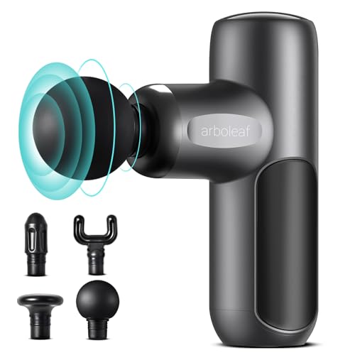 arboleaf Mini Massage Gun Deep Tissue, Percussion Muscle Massager for Back Pain Relief, Portable Small Travel Size, Quiet Massager, Gifts for Woman Man - color: Slate Gray