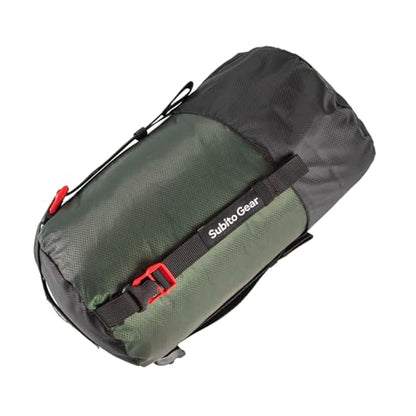 70D Nylon Compression Stuff Sack for Sleeping Bag, Ultralight Stuff Bag Organizer 1L/5L/7L/17L/25L for Traveling Camping Hiking Backpacking - color: Green (5-8L)