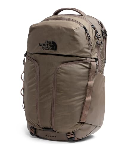 THE NORTH FACE Surge Commuter Laptop Backpack | Daypack With Water Repellent Finish, 16" Laptop Sleeve, Reflective Details - color: Smokey Brown, size: One Size