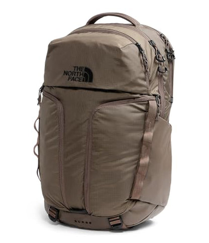 THE NORTH FACE Surge Commuter Laptop Backpack | Daypack With Water Repellent Finish, 16" Laptop Sleeve, Reflective Details - color: Smokey Brown, size: One Size