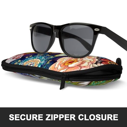 Sunglasses Soft Case, Ultra Light Portable Neoprene Zipper Glasses Case for Men Women - color: Colorful Mandala