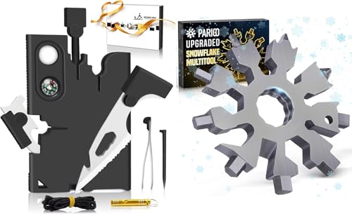 20-in-1 Snowflake Multi Tools & Upgraded Credit Card Tool - Christmas Birthday Gifts for Adult Men Women