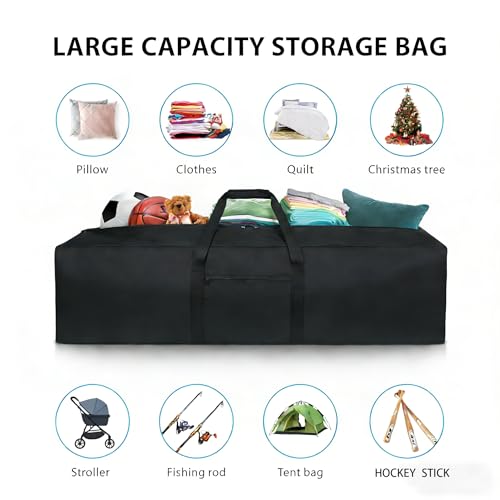 Urbanstand 52 Inch Extra Large Duffle Bag for Travel, 190L Sports Gear Storage Bag with 2-way Lockable Zippers, Long Duffel Bag for Tent Camping Moving tripod (Black) - color: Black, size: 52inch