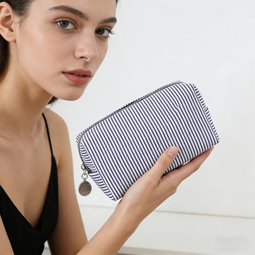 2pcs Makeup Bag Travel Toiletry Bag for Women Lightweight Make Up Bag Purse Organizer Pouches Large Cosmetic Bag Small Makeup Pouch Medicine Bag Travel Essentials for Women Dark Blue - color: dark blue