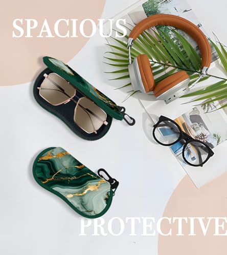 Sunglasses Case Soft Glasses Cases for Women Pouch Eyeglass Bag Eye Glass Kids Girls Sun Glasses Cute Kawaii - color: Marble Green