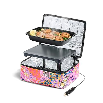 HOTLOGIC Food Warming Tote 12V, Lunch, Paisley - color: Paisley, size: 12V