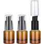 Segbeauty 0.5oz Glass Refillable Travel Bottles, 3pcs Lotion Pump Bottle Dispenser, 15ml Amber Mini Travel Containers for Creams, Lotion Dispenser with Pump, Small Sample Bottle Liquid Container - color: Amber, style: 3pcs 0.5oz