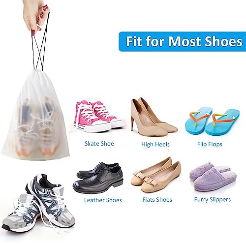 COIDEA, Waterproof Travel Drawstring Shoe Bags for Packing, Storage, Travel Essentials for Men and Women, 15.7 x 11.8 inches, Clear, 5 pieces - color: Clear, style: 5 Pack
