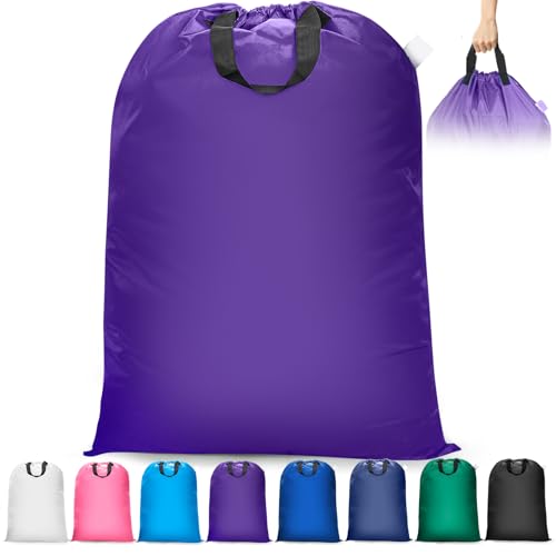 Isink Extra Large Heavy Duty Laundry Bag - 28" x 40", Travel Laundry Bag for Dirty Clothes, Purple - color: Extra Large Laundry Bag With Handles (Purple)
