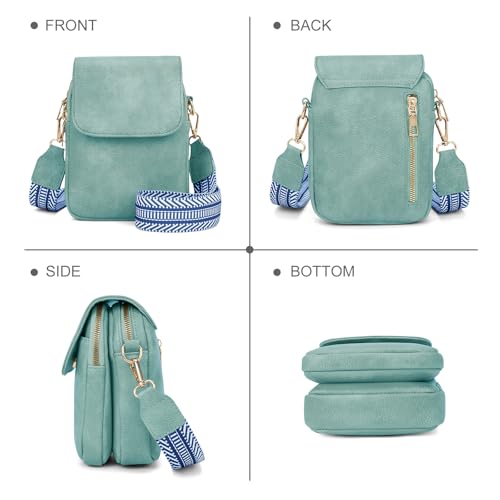 Fashion Small Crossbody Bags for Women Trendy Designer Cell Phone Purses Wallets with Card Holder Anti Theft Travel - color: Lightblue