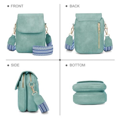 Fashion Small Crossbody Bags for Women Trendy Designer Cell Phone Purses Wallets with Card Holder Anti Theft Travel - color: Lightblue