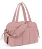 Lightweight Travel Duffle Bag for Women, Quilted Puffy Weekender with Wet Pocket for Gym, Overnight, Personal Item Carry On, Dark Pink - color: Dark Pink