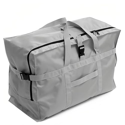 Arxus Large Duffel Bag, Waterproof Carry on Weekend Overnight Storage Bag over Luggage for Airline, Travel, Camping, Moving - color: 120L-Grey