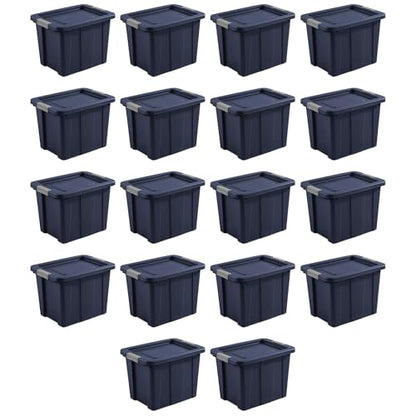 Sterilite 18-Pack Storage Bins with Lids, Heavy Duty Totes, Tuff1, 18 Gallon, Dark Indigo - color: Dark Indigo, size: 18 Gallon (18 Pack)