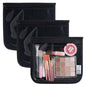 HIONXMGA TSA Approved Toiletry Bag, Set of 3 Clear Travel Toiletry Bag Quart Size Zipper Travel Pouch, Waterproof Makeup Cosmetic Bag for Women Men Kids Toiletries Carry on, Black Large - color: Black, 3 Large
