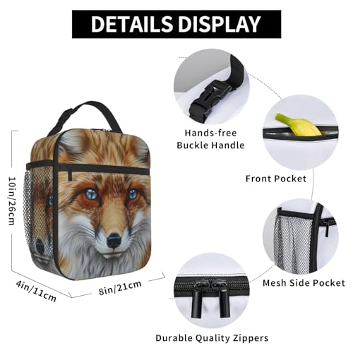 Insulated Lunch Box for Kids Boys Girls, Reusable Lunch Bag for School, Office, Work, Picnic, Travel, Fox Face Lunch Box - color: lunch box 73