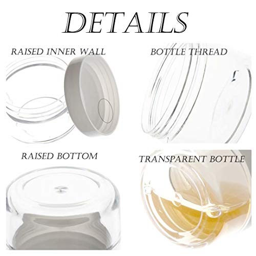 5 Gram Sample Containers with Lids, Mini Makeup Containers, Empty Plastic Travel Cosmetic Containers with Labels(25 Count, White Lid) - color: White