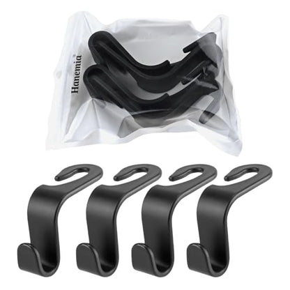 Car Back Seat Headrest Hooks, 4 Pack Black Stylish Back Seat Hanger for Car Handbag Clothes Coats Grocery Bags, Car Interior Accessories (Black2) - color: Black2