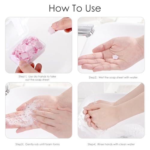 300pcs Portable Hand Washing Soap Sheets, Scented Mini Soap Sheets, Disposable Soluble Soap for Outdoor Travel, Camping, Hiking (Mix) - color: Mix