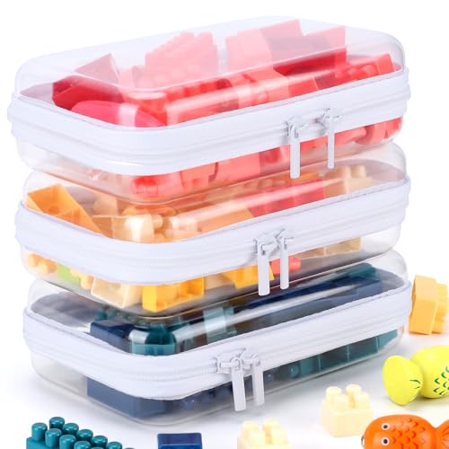 YOPCDJ 3 Pack Clear Hard Shell Zipper Case, Clear Zipper Pouches Waterproof Makeup Organizer & Travel Toiletry Bag, Plastic Pouch for Office Home Storage Small Size - color: White, size: Small