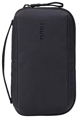 Thule Aion Travel Organizer - 2-in-1 Pouch Includes Travel Wallet and Electronics Bag - RFID Blocking Zipper Pouch - Internal Pockets to Stay Organized - 100% Recycled Waxed PFC-Free Fabric - color: Black