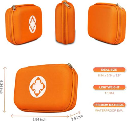 276PCS Mini Car First Aid Kit Travel Size for Business Trips, Compact First Aid Emergencies Kit Supplies for Rv Hiking Rode Trips Home Essentials, Orange AMORNING - style: Orange-276Pcs