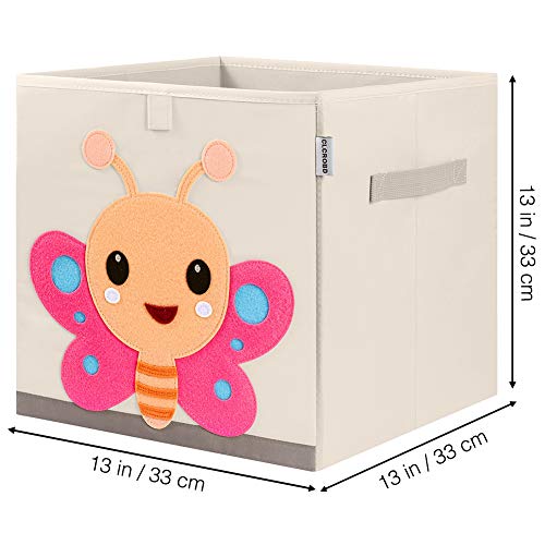 Foldable Animal Cube Storage Bins Fabric Toy Box/Chest/Organizer for Kids Nursery, 13 inch (Butterfly) - color: Butterfly