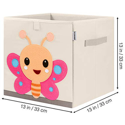 Foldable Animal Cube Storage Bins Fabric Toy Box/Chest/Organizer for Kids Nursery, 13 inch (Butterfly) - color: Butterfly