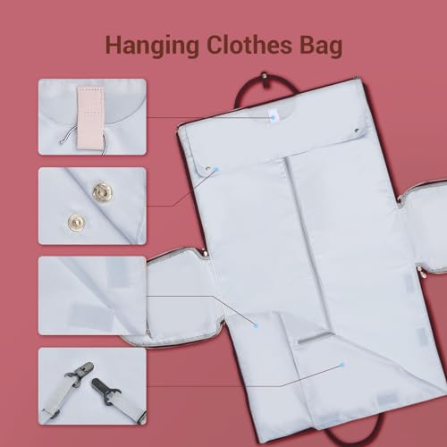 Garment Bags for Travel, Convertible Suit Travel Bag for Women, Stylish Carry On Garment Bag with Toiletry Pocket, Shoulder Strap and Shoes Compartment, 2 in 1 Foldable PU Leather Duffle Bag, Sangria - color: Sangria