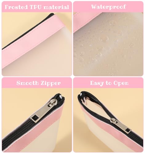 4Pcs Small Clear Makeup Bag, 4.9x4.5 Inch Mini Purse Pouch Zipper Pouch for Purse Clear Coin Purses with Zipper Closure, Cute Multicolor Leather Trim Perfect for Handbag Backpack, Travel & Daily Use - size: 4.9 in * 4.5 in