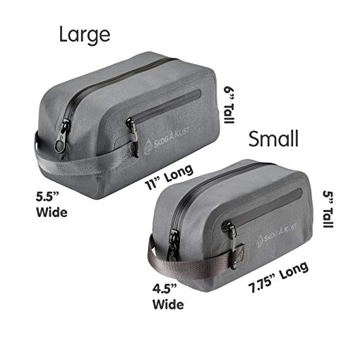 Skog Å Kust DoppSåk Waterproof & Leak-Proof Travel Toiletry Bag | Large, Charcoal Grey - color: Charcoal Grey, size: Large