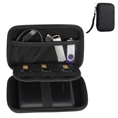Gadget Case Waterproof Double Layers All-in-One Designed for External Hard Drive,USB Flash Drives,SD Card,Power Banks with Hand Strap (Black) - color: Black