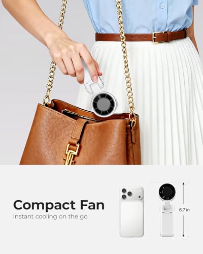 Portable Handheld Turbo Fan - 5 Gear High Speed 4000mAh Rechargeable Mini Personal Hand Fan Blow Cold Air, Battery Operated Travel Essentials, Beach Vacation, Gifts for Women, Men (White) - color: White