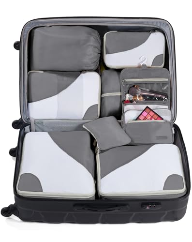 8 Set Packing Cubes for Travel, Grey - color: Ash, size: 8 Set