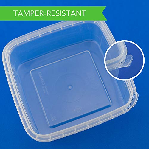 NYHI 16 oz Deli Containers with Lids 20 Pack, Square Clear Plastic Containers with Lids BPA Free, Airtight Soup Containers with Lids for Meal Prep, Take Out & Food Storage - size: 16 oz