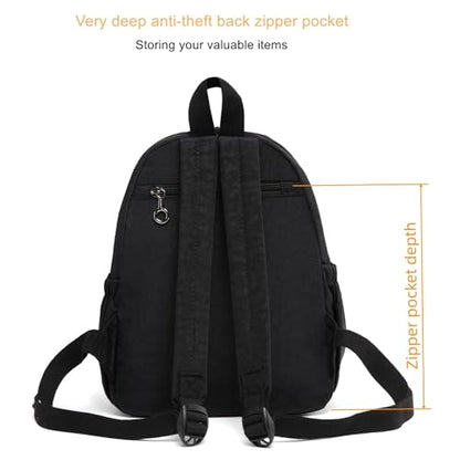 AOTIAN Mini Lightweight 11.8 Inch Backpack Durable Travel Hiking Women and Girls Small Daypack, 7 Liters Black - color: Black