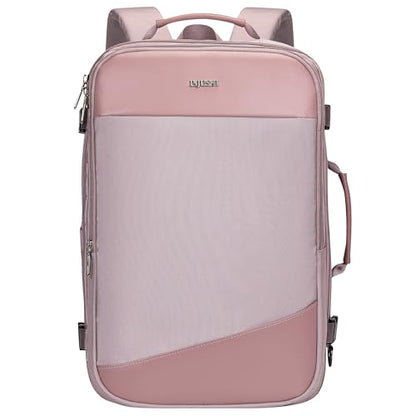 PIJUSHI Travel Backpack for Women Carry on Suitcase Backpack Flight Approved Personal Item Bag Fits 16 Inch Laptop(PE035 Light Purple) - color: Light Purple