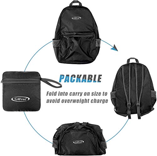 G4Free 20L Lightweight Packable Backpack Travel Hiking Daypack Foldable Backpack for Men Women - color: Black Update