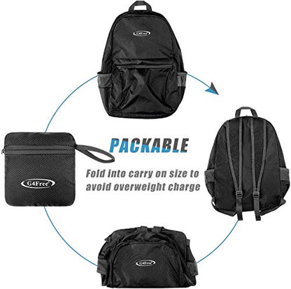 G4Free 20L Lightweight Packable Backpack Travel Hiking Daypack Foldable Backpack for Men Women - color: Black Update