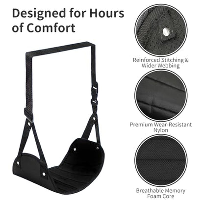 Airplane Foot Rest Hammock for Flight, Adjustable Foot Rest Under Desk, Portable Wide Foot Support for Long Trips & Office, Travel Essentials, Best Airplane Gadgets & Travel Gifts (1 PC) - size: 1 Pack